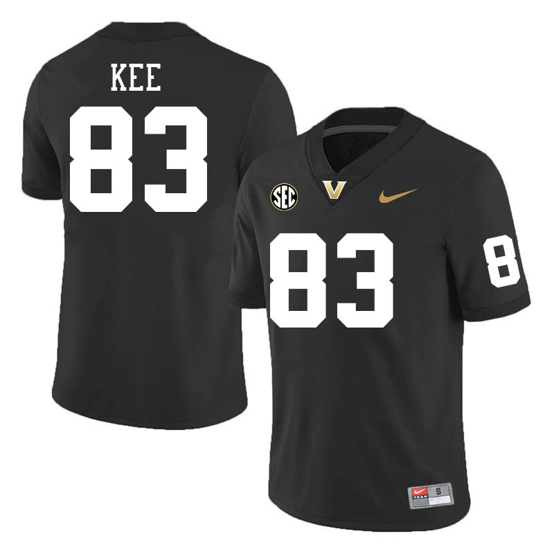 Vanderbilt Commodores #83 Derek Kee College Football Jerseys Stitched-Black